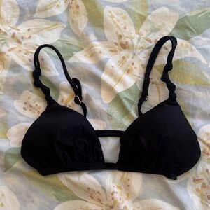Vix knotted strap black triangle bikini top